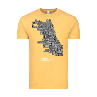 Vintage Mustard chicago typography neighborhood map Vintage Tee - artisFamous