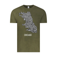 Vintage Olive chicago typography neighborhood map Vintage Tee - artisFamous