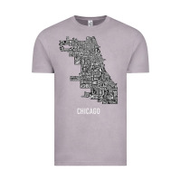 Vintage Zinc chicago typography neighborhood map Vintage Tee - artisFamous