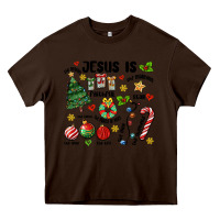 Chocolate Brown religious christmas Heavy Core Tee - MaliasSmallBusiness