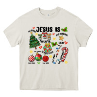 Cream religious christmas Heavy Core Tee - MaliasSmallBusiness