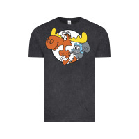 Vintage Black Vintage Rocky And Bullwinkle Vintage Tee - artisFamous