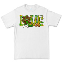 White St. Patrick's Day love dog paw Premium Tee - BundleAndBundleShop