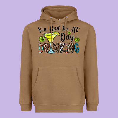 You Had Me At Day Drinkg Heavyweight Hoodie Designed By Cowhidedigitalart