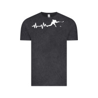 Vintage Black hockey player heartbeat ice Vintage Tee - artisFamous