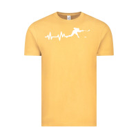 Vintage Mustard hockey player heartbeat ice Vintage Tee - artisFamous