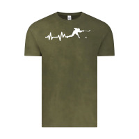 Vintage Olive hockey player heartbeat ice Vintage Tee - artisFamous