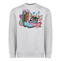 Heather Grey Easter cowboy boots hat Heavyweight Sweatshirt - OliviaCreatesArt