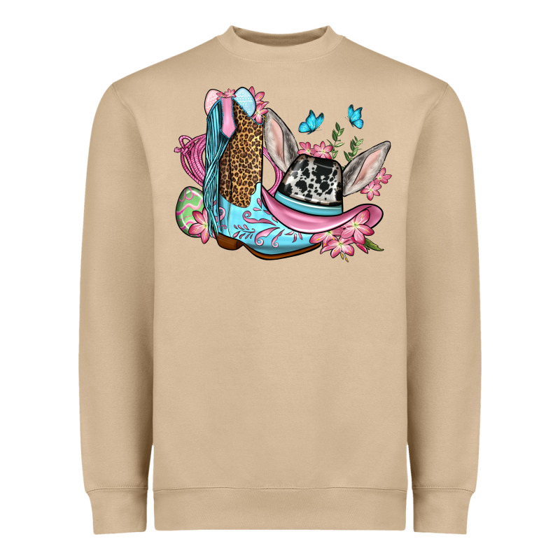 Easter Cowboy Boots Hat Heavyweight Sweatshirt by OliviaCreatesArt | Teevron