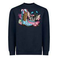 Navy Easter cowboy boots hat Heavyweight Sweatshirt - OliviaCreatesArt