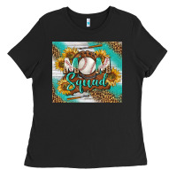 Black Baseball Mom Squad Tumbler Ladies Tee - BundleAndBundleShop