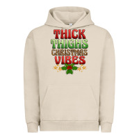 Pigment French Oak thick thighs christmas vibes Urban Hoodie - BarkalooDesign