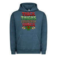 Pigment Midnight Navy thick thighs christmas vibes Urban Hoodie - BarkalooDesign
