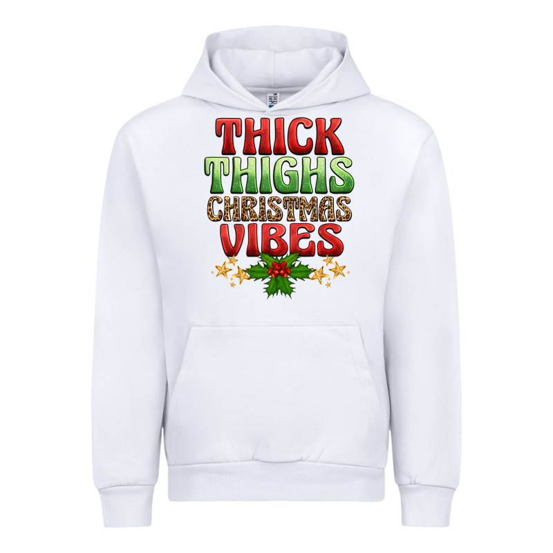 Thick Thighs Christmas Vibes Urban Hoodie by BarkalooDesign | Teevron