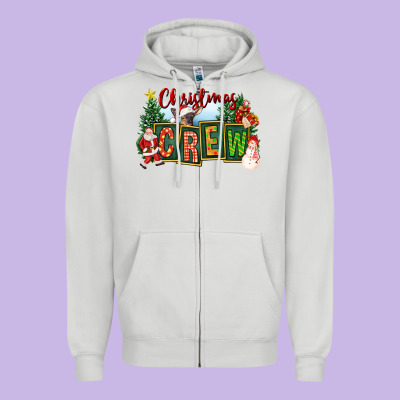 Christmas Crew Zipper Hoodie Designed By Fadigitalartstudio