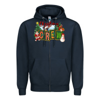 Navy Christmas Crew Zipper Hoodie - FaDigitalArtStudio