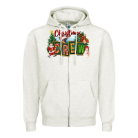 Oatmeal Heather Christmas Crew Zipper Hoodie - FaDigitalArtStudio
