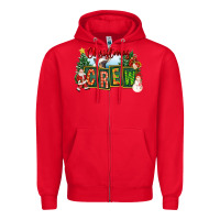 Red Christmas Crew Zipper Hoodie - FaDigitalArtStudio
