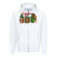 White Christmas Crew Zipper Hoodie - FaDigitalArtStudio