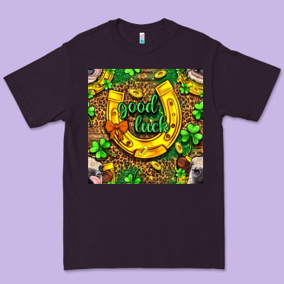 St. Patricks Good Luck With Cow Digital Paper Premium Tee Designed By Bundleandbundleshop