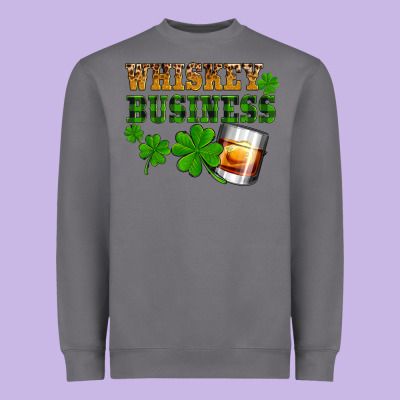 St. Patrick's Day Whiskey Business Heavyweight Sweatshirt Designed By Oliviacreatesart