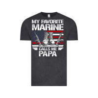 Vintage Black marine papa, gifts my favorite marine calls me pa pa military mother Vintage Tee - artisFamous