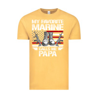 Vintage Mustard marine papa, gifts my favorite marine calls me pa pa military mother Vintage Tee - artisFamous