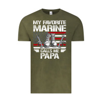 Vintage Olive marine papa, gifts my favorite marine calls me pa pa military mother Vintage Tee - artisFamous