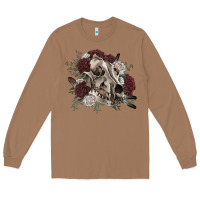 Toasted Coconut Floral boho wolf skull Long Sleeve Tee - RanaPortraitStore