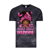 Cloud Black afro messy bun breast cancer warrior Vintage Tee - texasbilliewilder