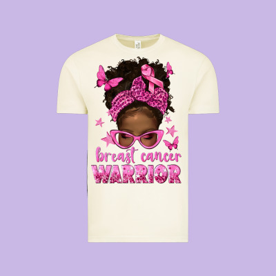 Afro Messy Bun Breast Cancer Warrior Vintage Tee Designed By Texasbilliewilder