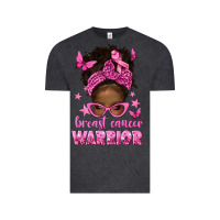 Vintage Black afro messy bun breast cancer warrior Vintage Tee - texasbilliewilder