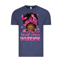 Vintage Denim afro messy bun breast cancer warrior Vintage Tee - texasbilliewilder