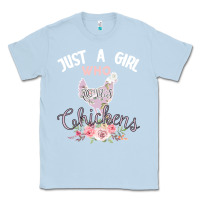 Dusty Blue Just a girl who loves chickens Classic Tee - Bettercallsaul