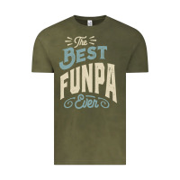 Vintage Olive The Best Funpa Ever - Mens Funny Dad and Grandpa Vintage Tee - artisFamous