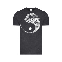 Vintage Black yin yang bonsai tree Vintage Tee - artisFamous
