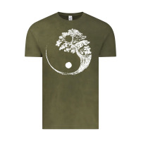 Vintage Olive yin yang bonsai tree Vintage Tee - artisFamous