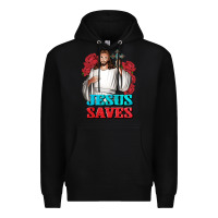 Black Jesus Saves Premium Hoodie - BundleAndBundleShop