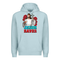 Blue Mist Jesus Saves Premium Hoodie - BundleAndBundleShop