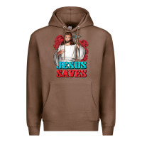 Chestnut Jesus Saves Premium Hoodie - BundleAndBundleShop