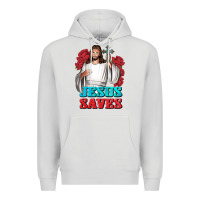 Dove Grey Jesus Saves Premium Hoodie - BundleAndBundleShop