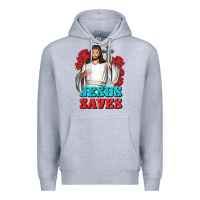 Heather Grey Jesus Saves Premium Hoodie - BundleAndBundleShop
