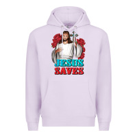 Lilac Jesus Saves Premium Hoodie - BundleAndBundleShop