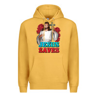 Mustard Jesus Saves Premium Hoodie - BundleAndBundleShop