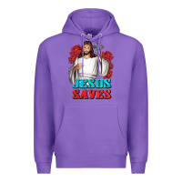 Purple Jesus Saves Premium Hoodie - BundleAndBundleShop