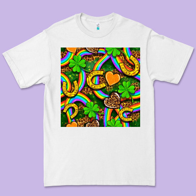 St. Patricks Rainbow Seamless Premium Tee Designed By Bundleandbundleshop
