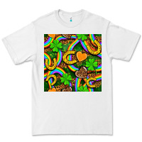 White St. Patricks rainbow seamless Premium Tee - BundleAndBundleShop