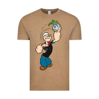 Vintage Coffee Popeye Spinach Retro Mens Funny Vintage Tee - artisFamous