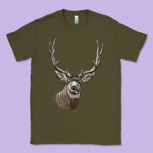 Mule Buck Deer Head Classic Tee Designed By Lillyallendesigns