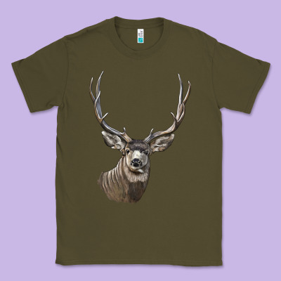 Mule Buck Deer Head Classic Tee Designed By Lillyallendesigns
